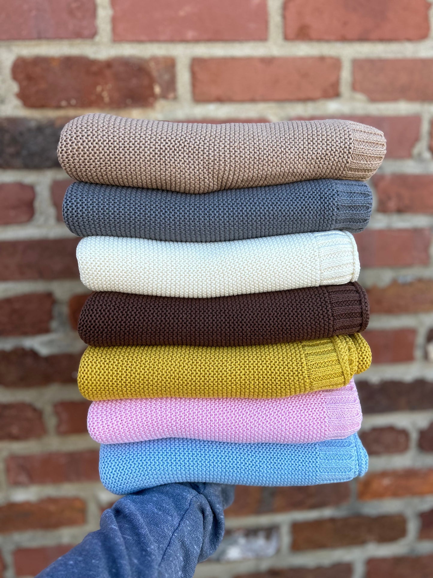 Knit baby Blanket- Late June Ship
