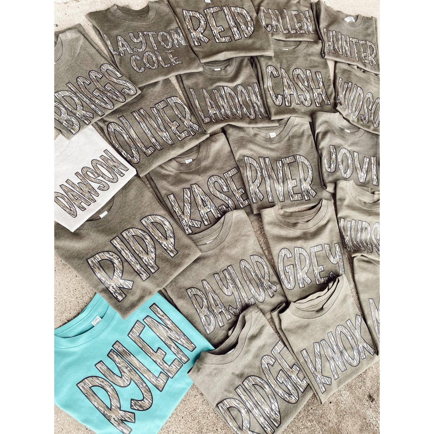 Wholesale Camo Name Tee - Late May Ship