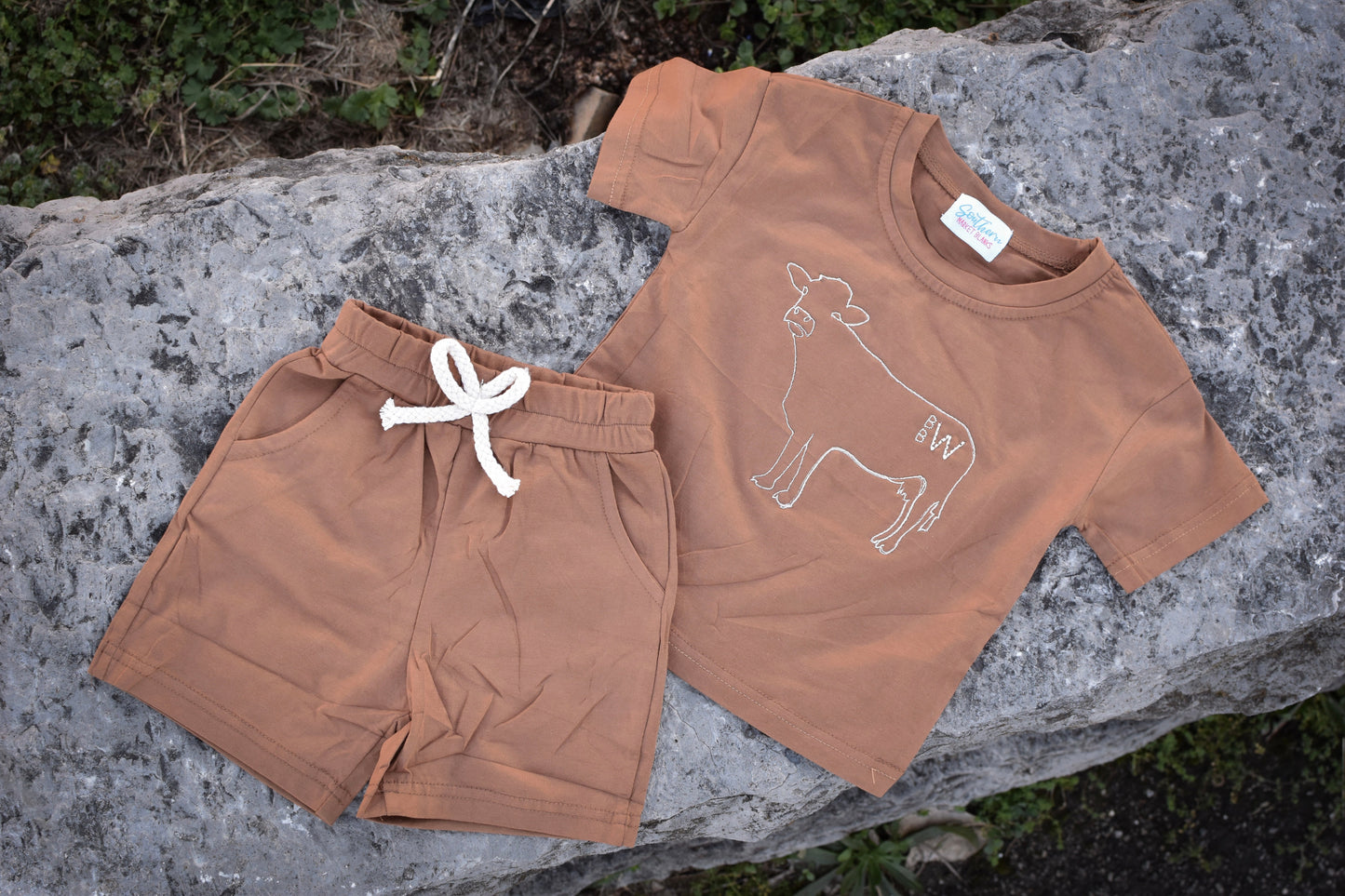Brand Your Cattle Shirt and Shorts Set - Mid April Ship