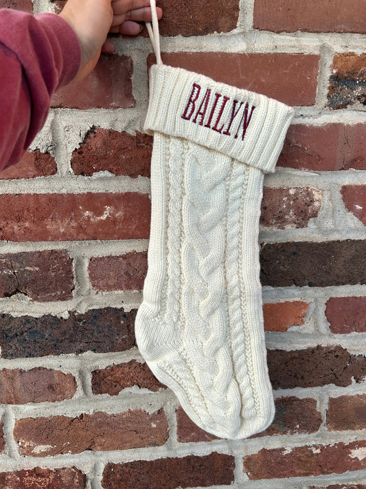 Embroidered Stocking - Late Nov