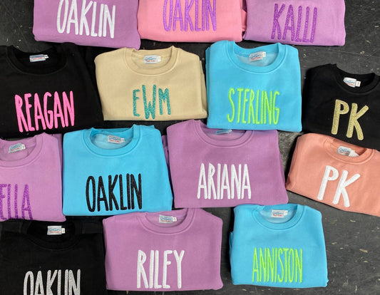 Glitter Name sweatshirt - Early Dec Ship