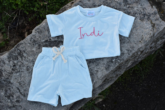 Name Shirt and Shorts Set - mid April ship