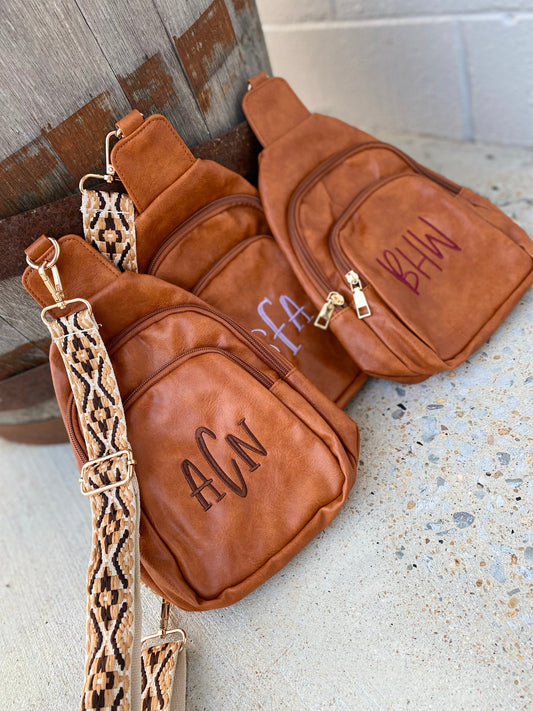 Leather Crossbody - Mid July Ship