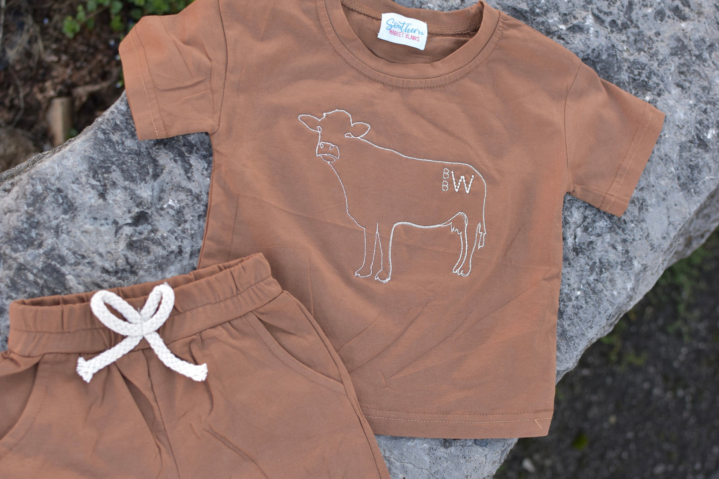 Brand Your Cattle Shirt and Shorts Set - Mid April Ship