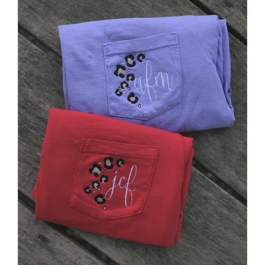 Cheetah Pocket Tee Monogram Long Sleeve - Early DEC Ship