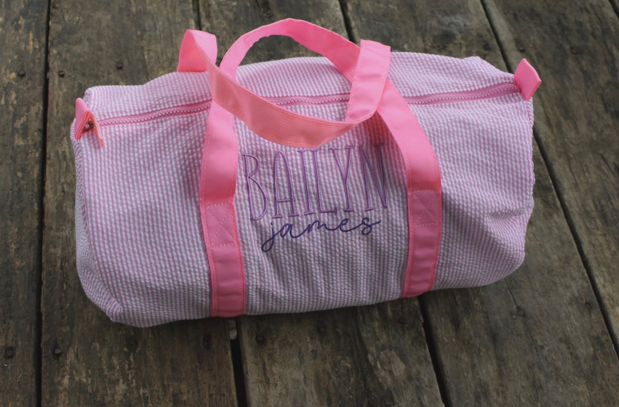 Seersucker Duffle Bag - Early June Ship