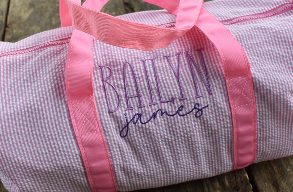 Seersucker Duffle Bag - Early June Ship